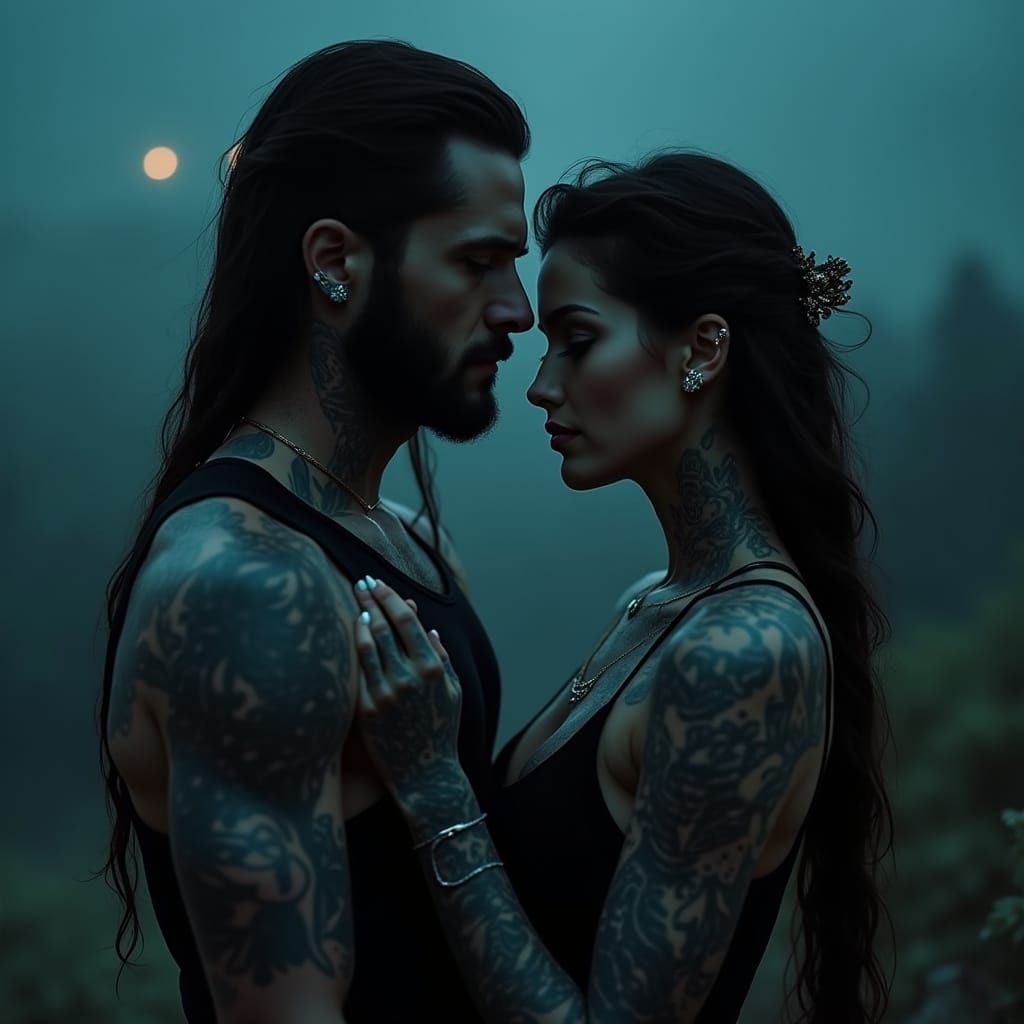 Bioluminescent Tattoos in Hyperrealistic HDR Style