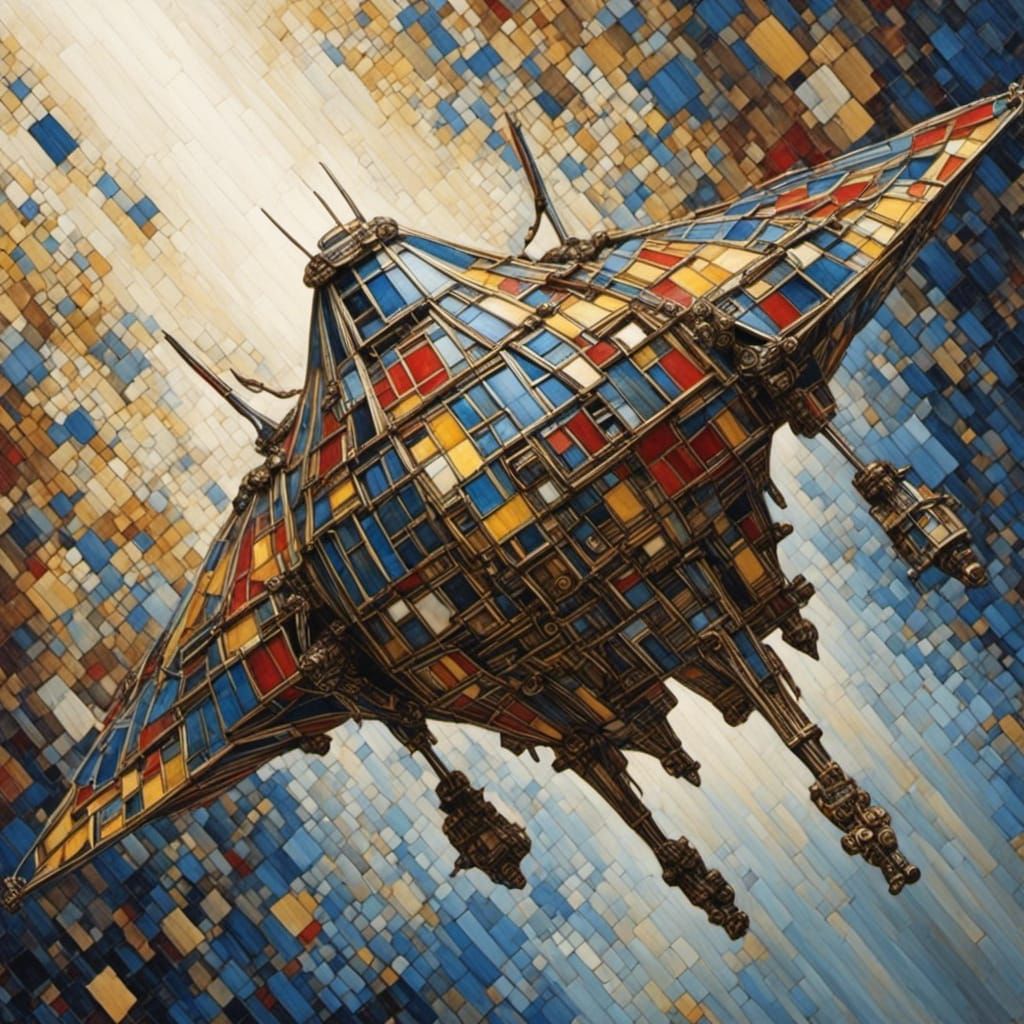 Mosaic Cube Flying: Multicolored Masterpiece
