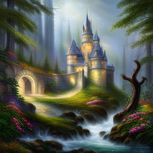 Mystical Castle in Magical Forest