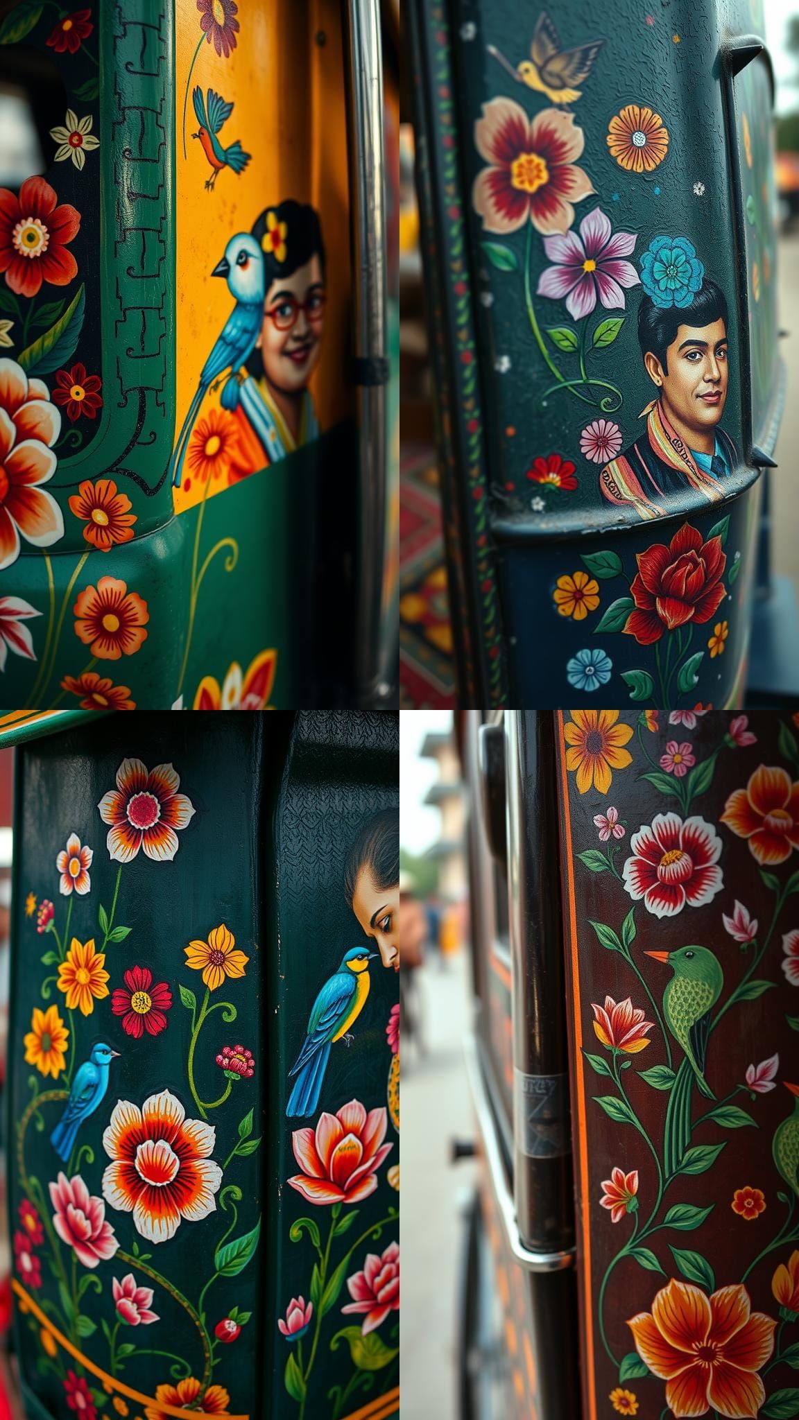 Bangladeshi Rickshaw Art: Vibrant Hand-Painted Folk Design
