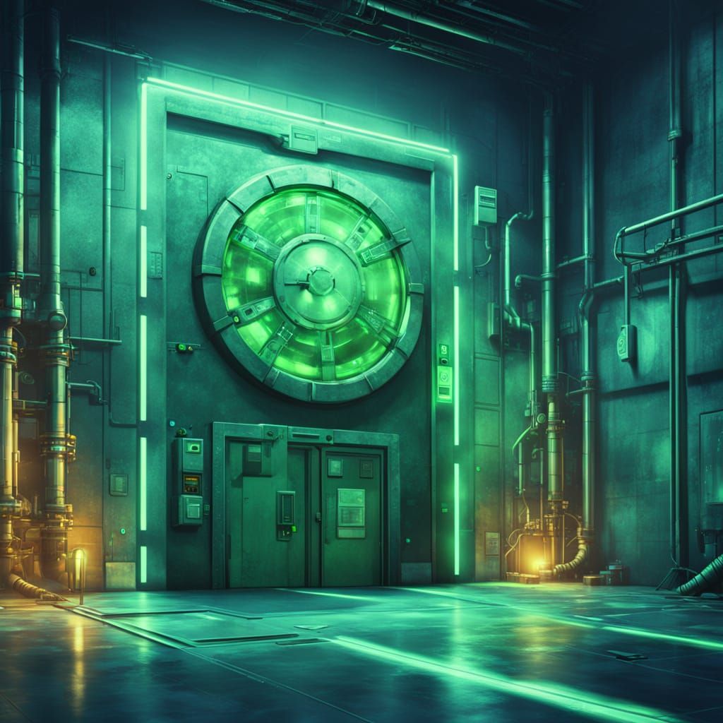 Nuclear Reactor Knocks on Door in Sci-Fi Hallway