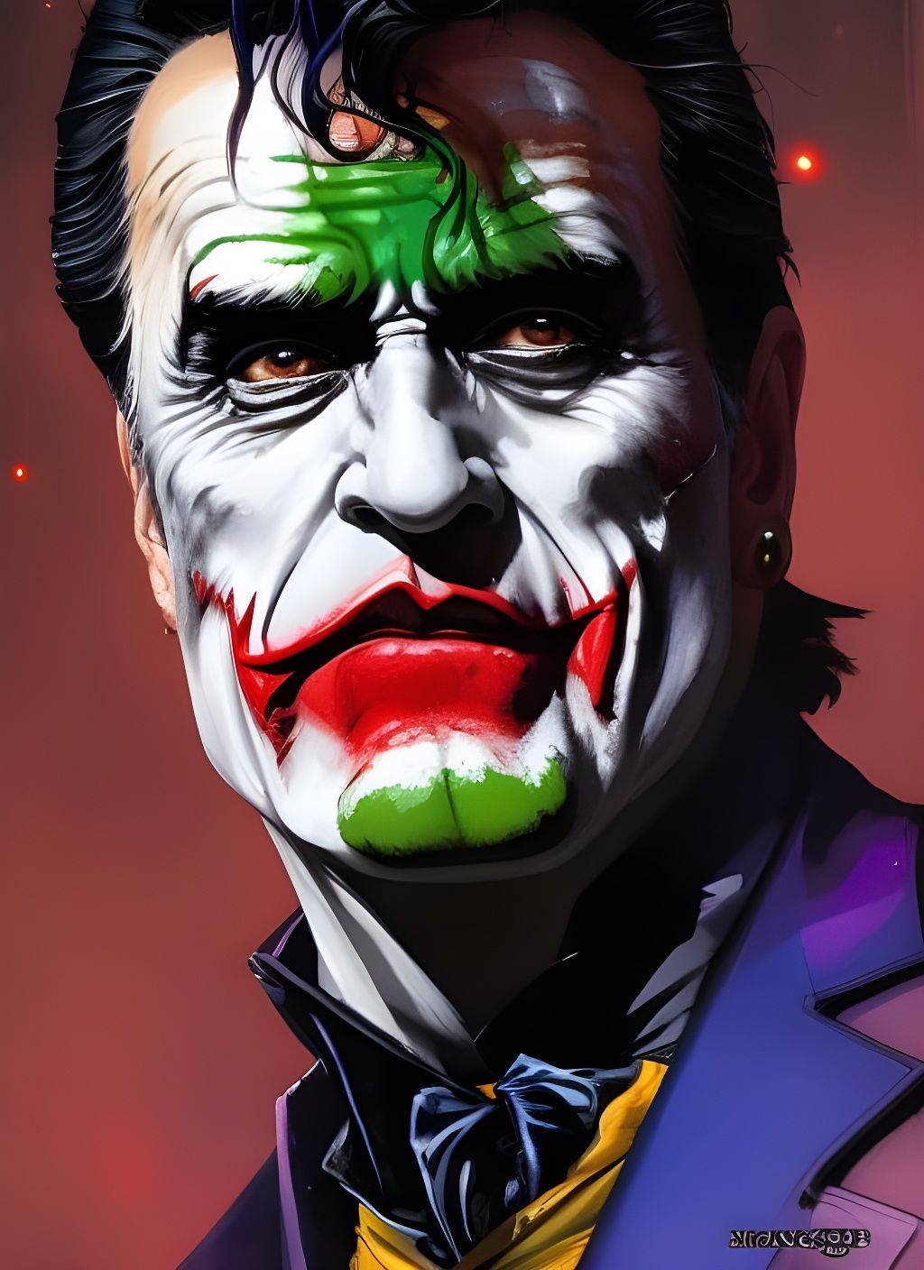 Bruce Campbell as Joker: Crayon Caricature