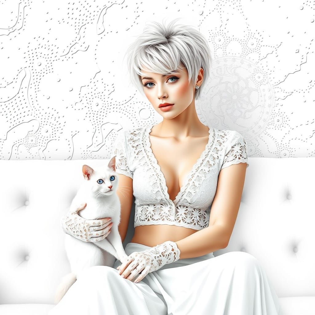 Ethereal Woman in Whimsical Fractal Style