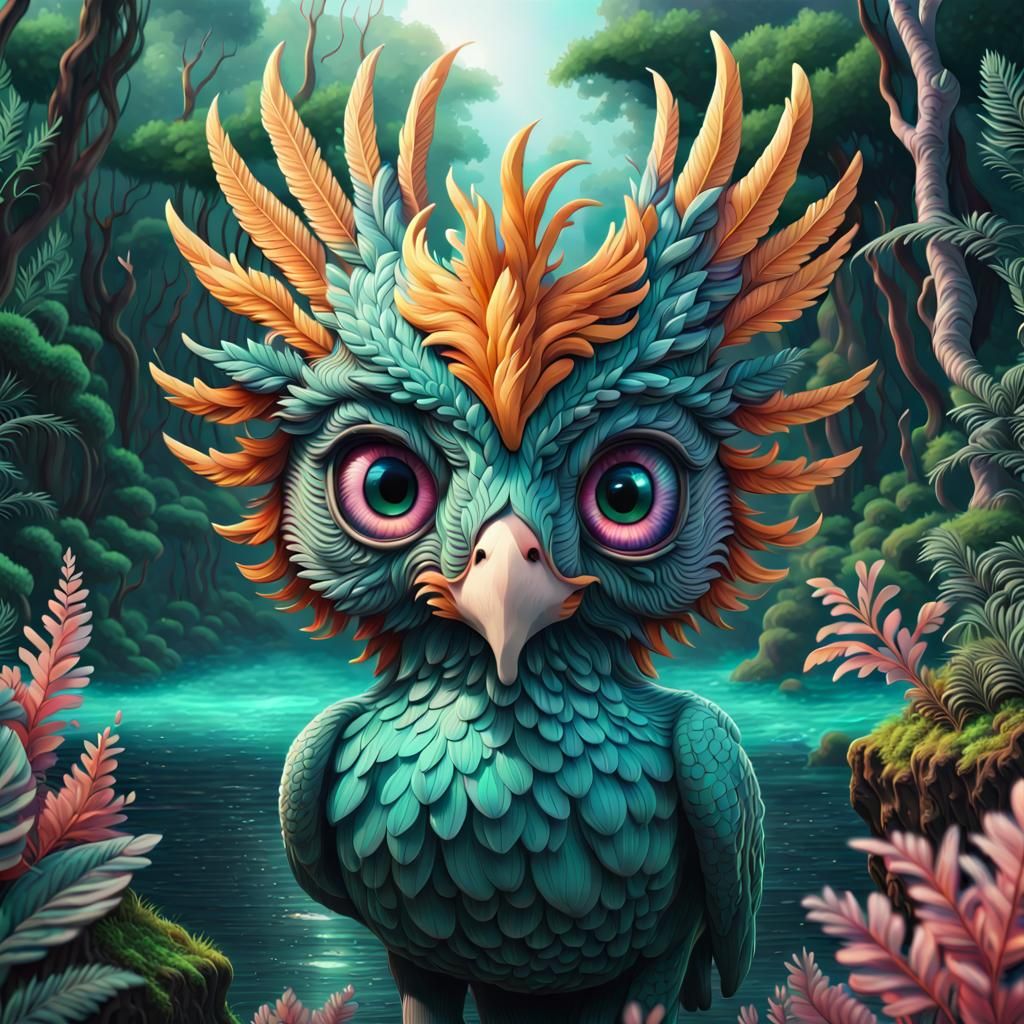 Vaporwave aesthetic Phoenix