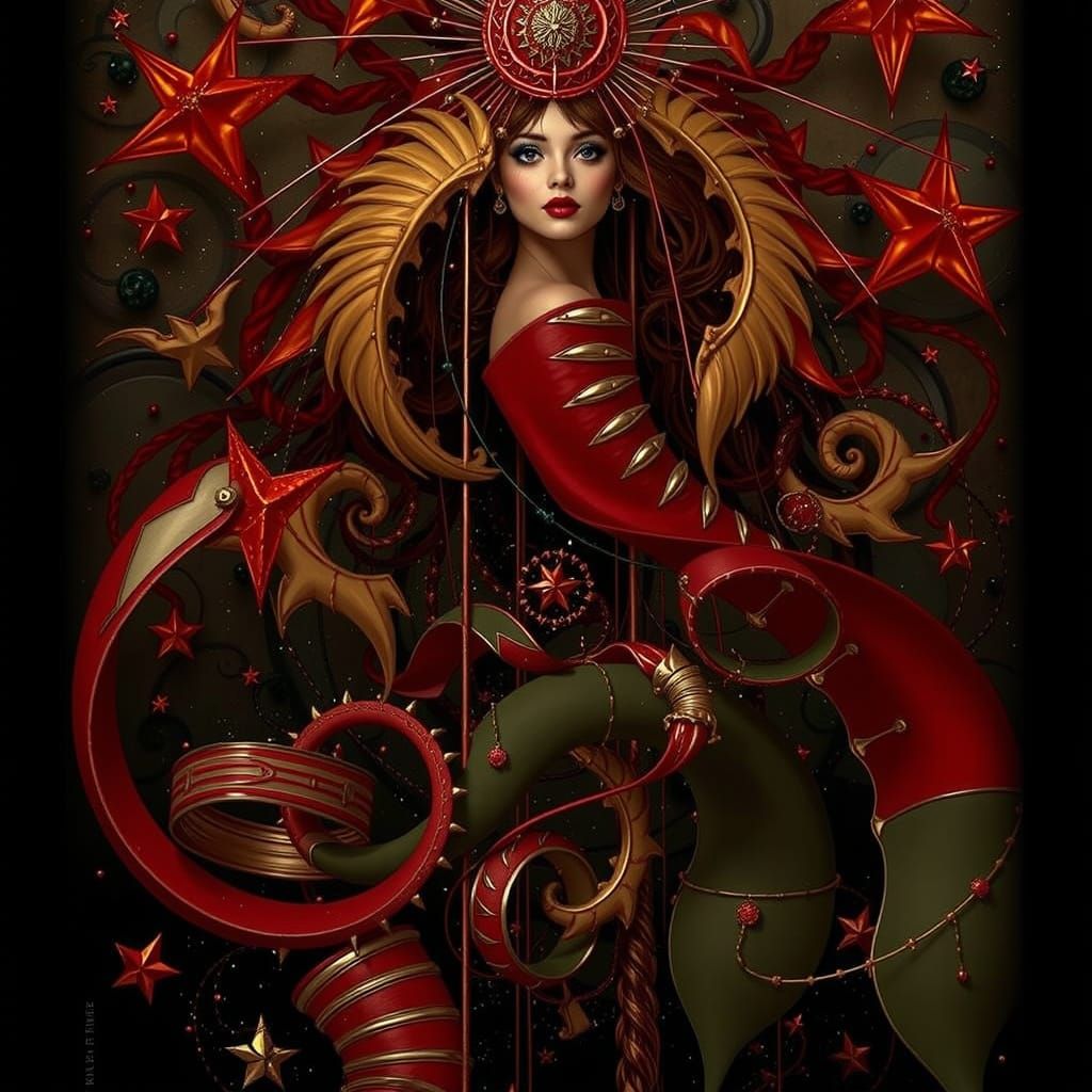 Vibrant Swirling Scarlet Forms in Dynamic Motion