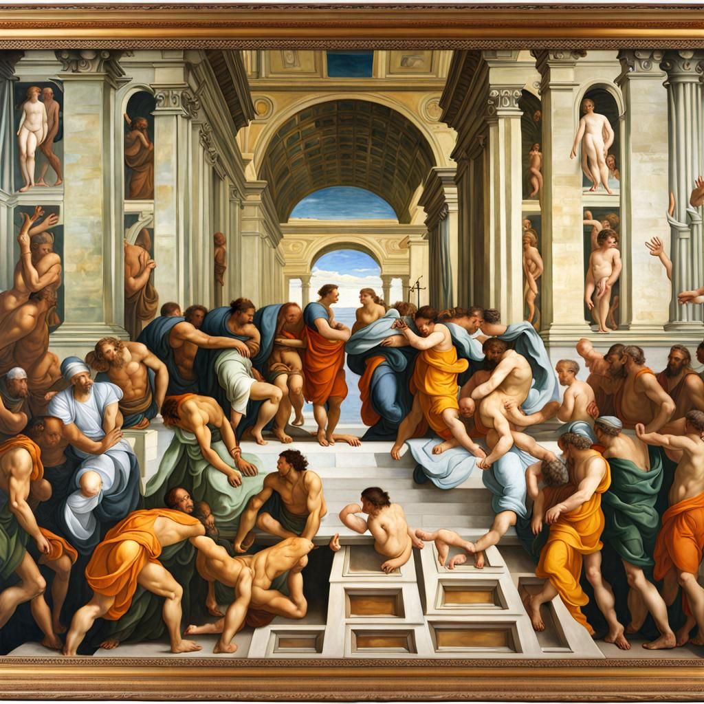Exodus Oil Painting in Renaissance Style