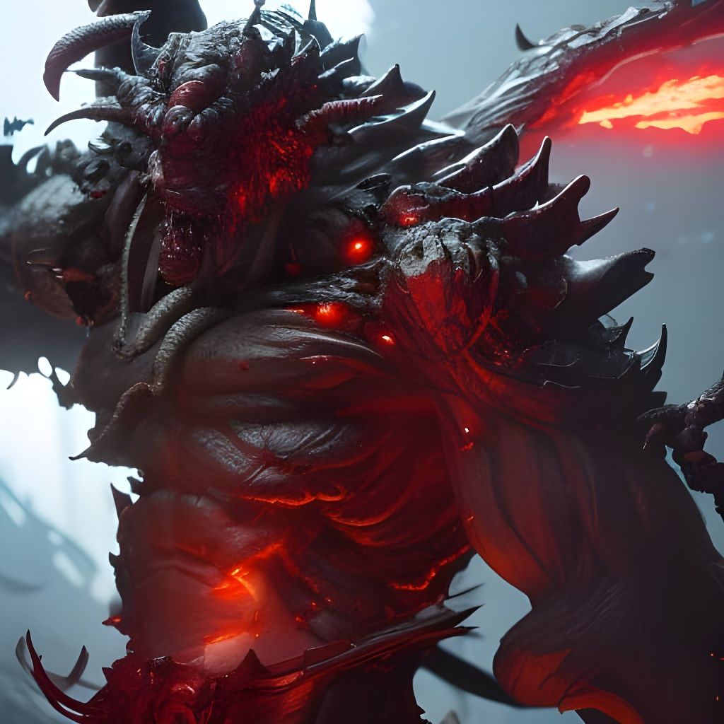 Doom Guy Ripping Demon: Hyper-Detailed Digital Art