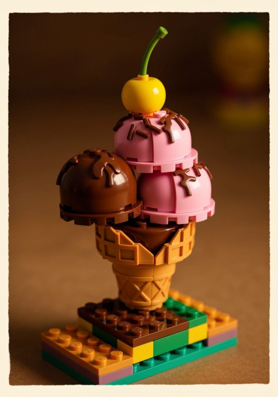 Lego ice cream sundae