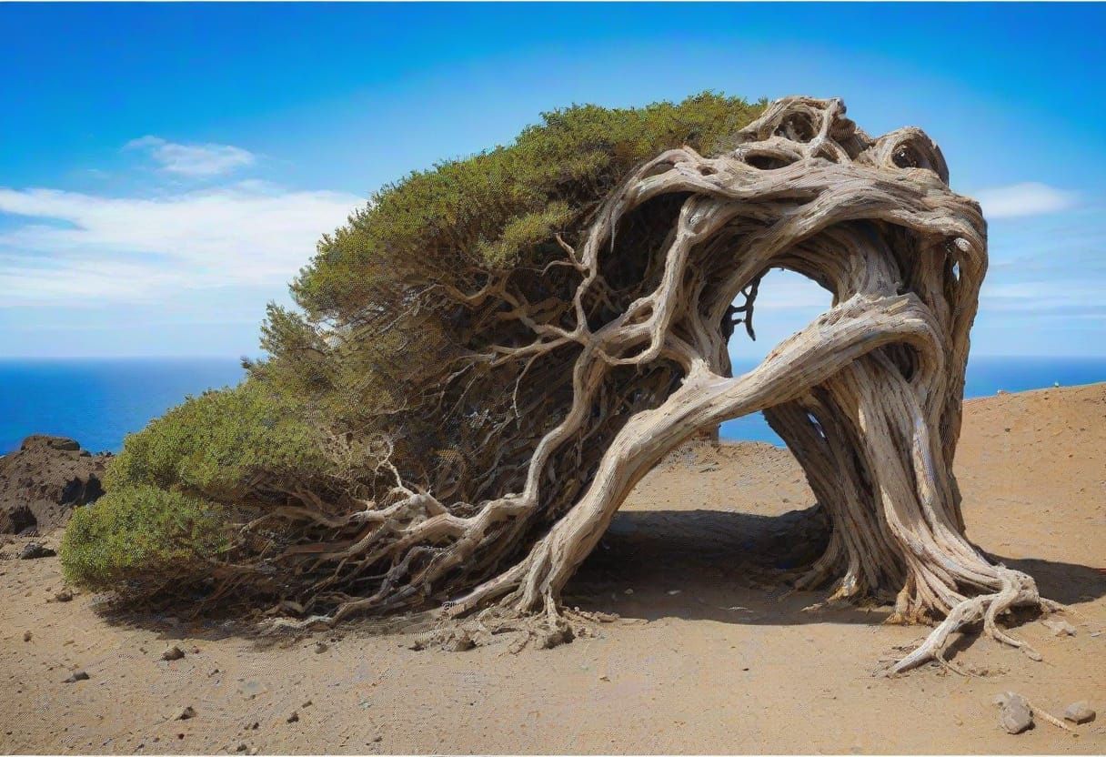 El Hierro Island Landscape in Vibrant Oil Painting Style