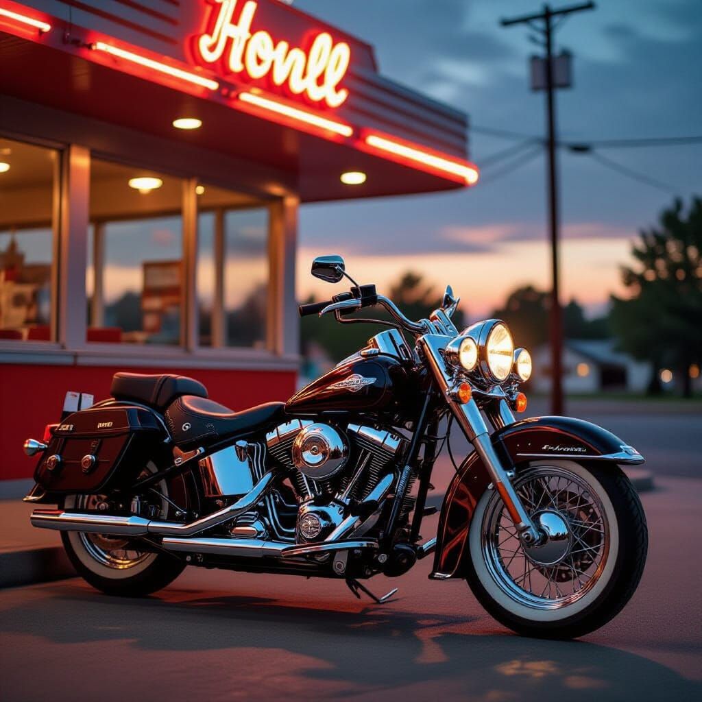 1948 Harley-Davidson Panhead at Dusk