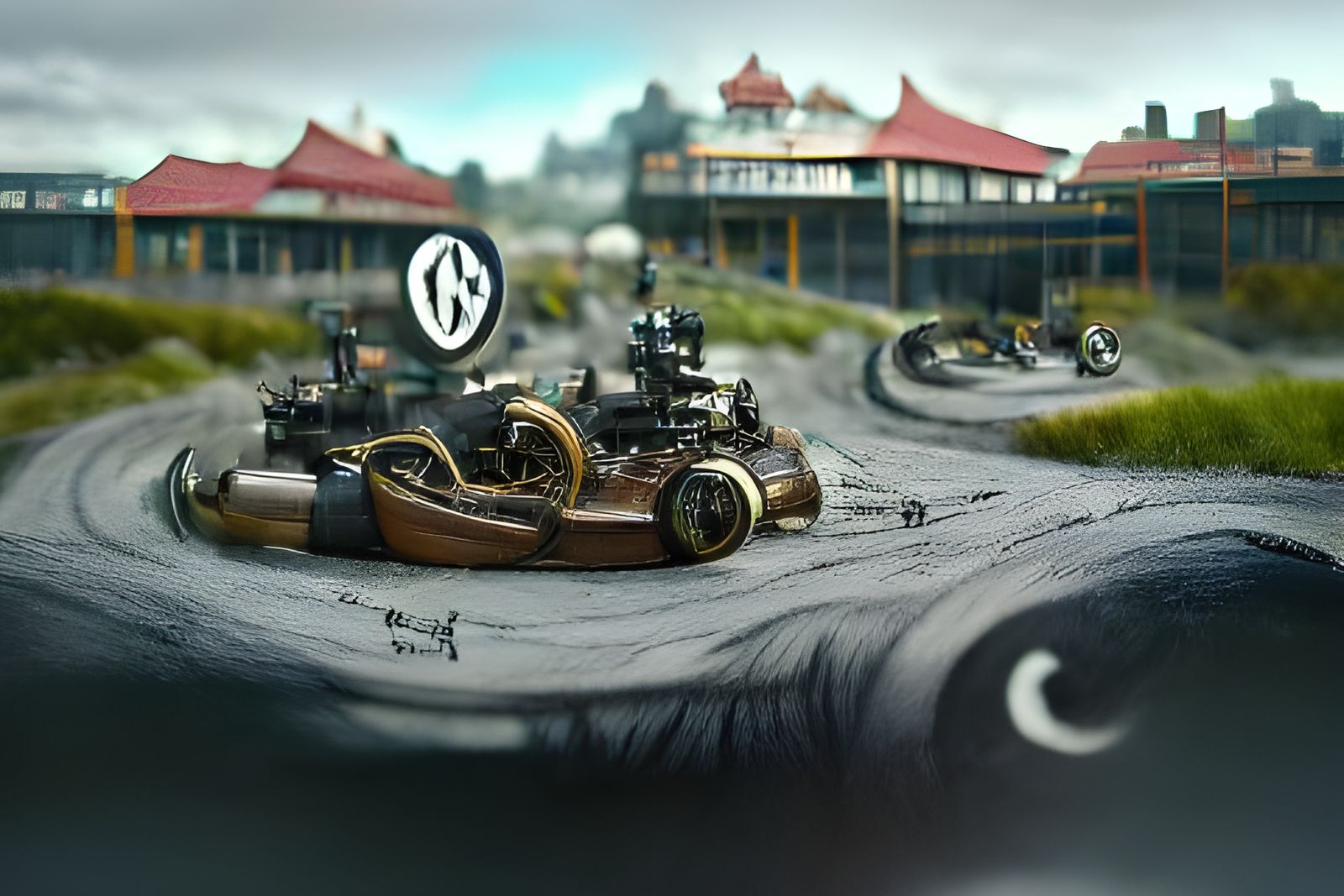 Steampunk Go-Karts on a Vintage Racetrack