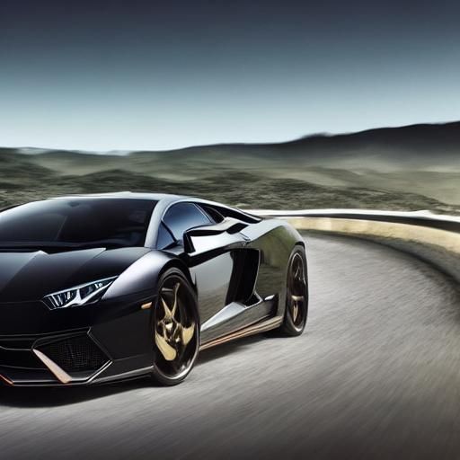 Lamborghini at Sunset: Cinematic Film Still