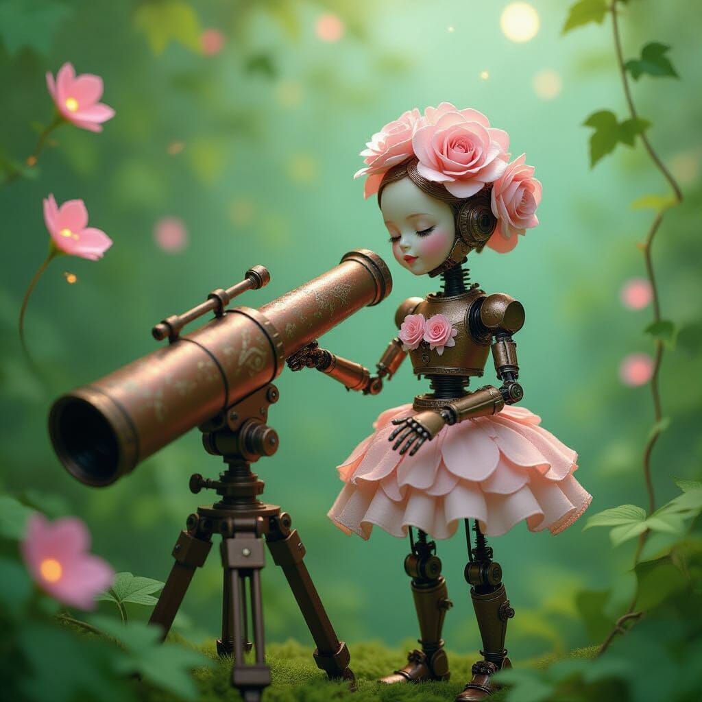 Floral Automaton Emerges from Antique Telescope