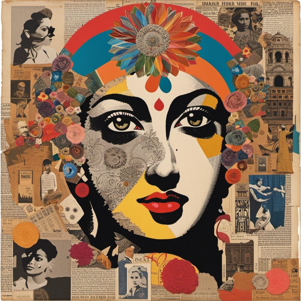 Vibrant Collage Art of Indian Culture