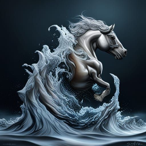 Steel Horse Emerges: Liquid Metal Fantasy