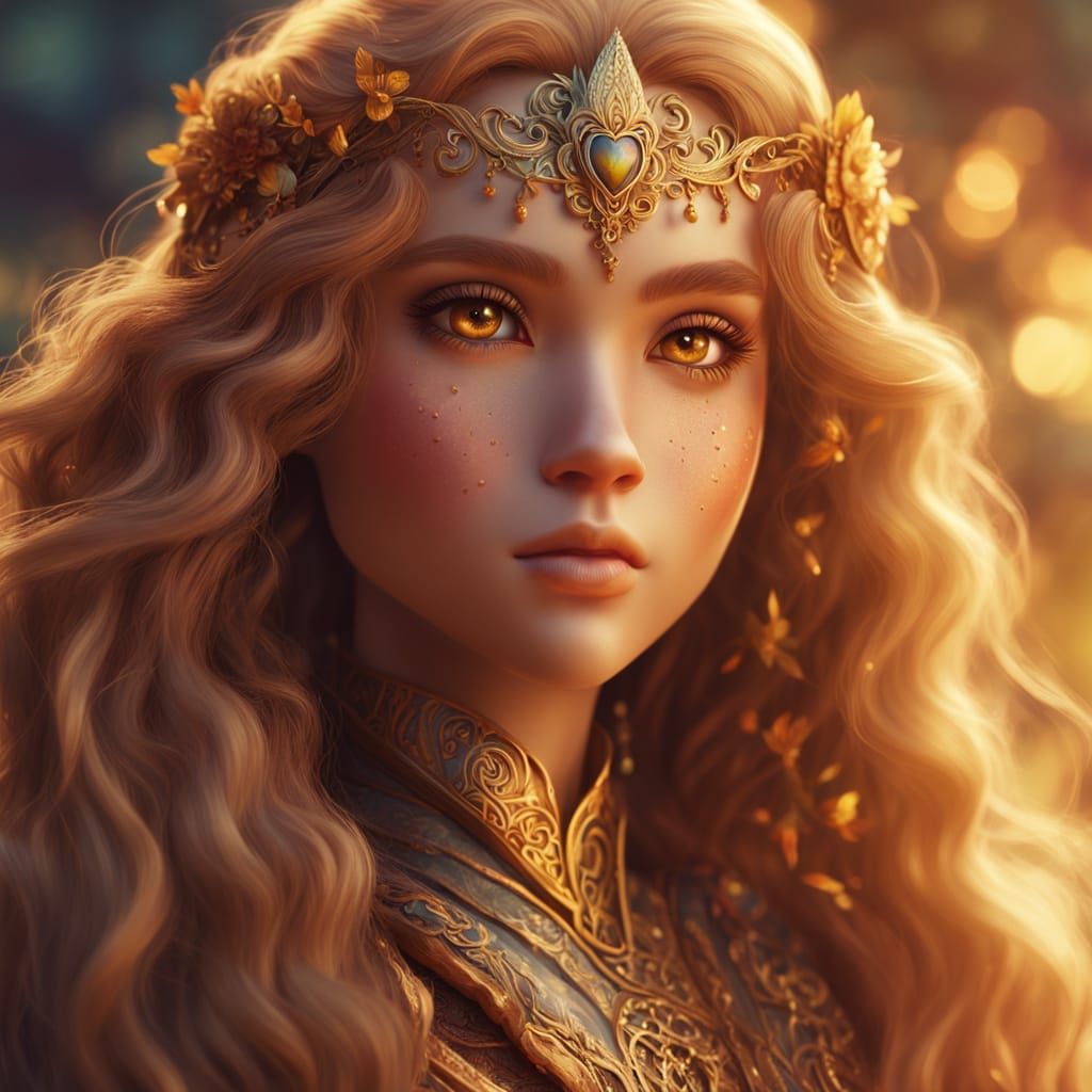 Beautiful Doll Portrait in Fantasy Illustration Style