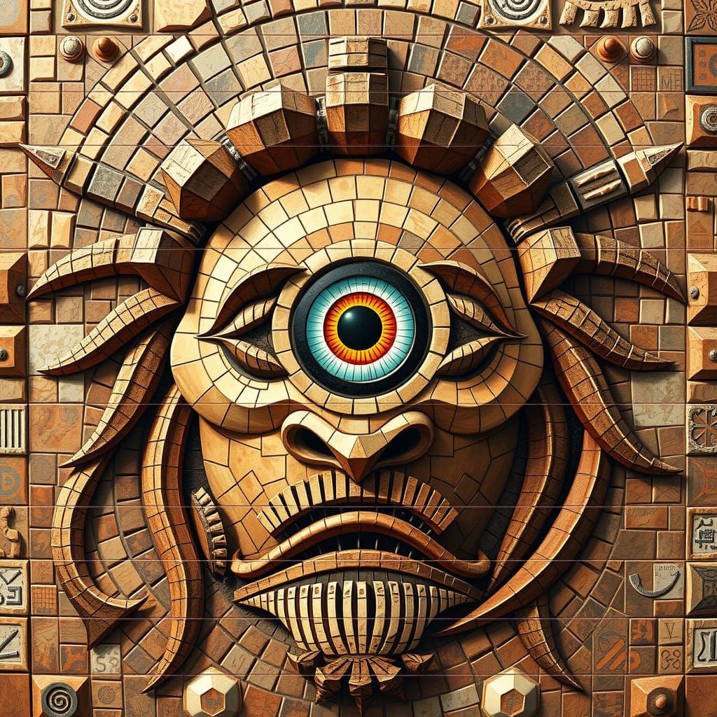 Mosaic of a Cyclops.