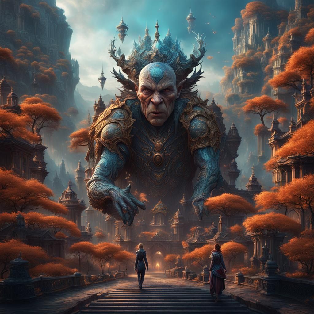 AI Art Generator in Human Form: Detailed Matte Painting