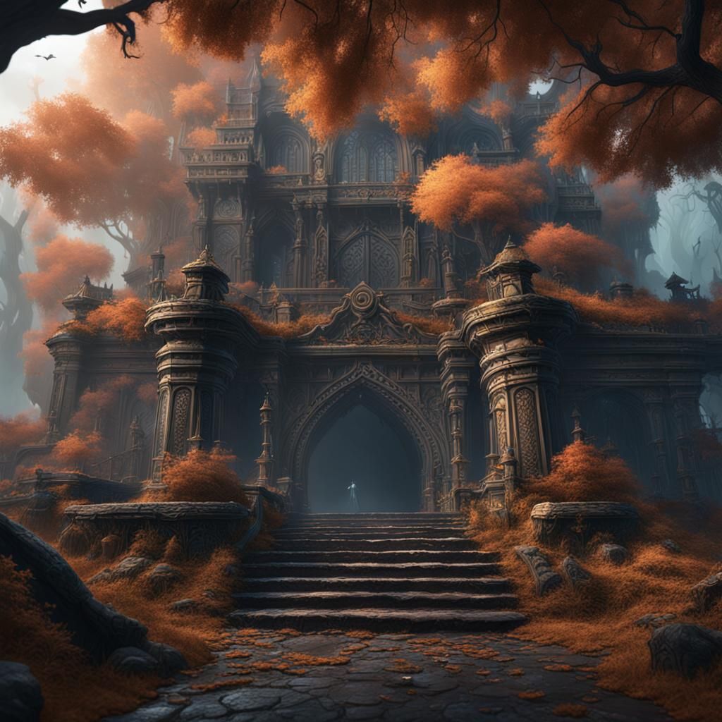 Eerie Encounters: Detailed Matte Painting in 8k