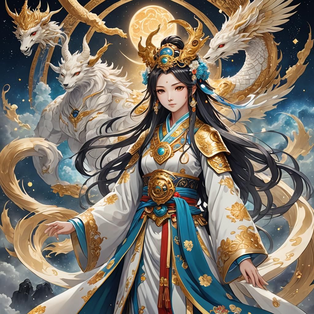 Celestial Anime Beings in Flowing Robes