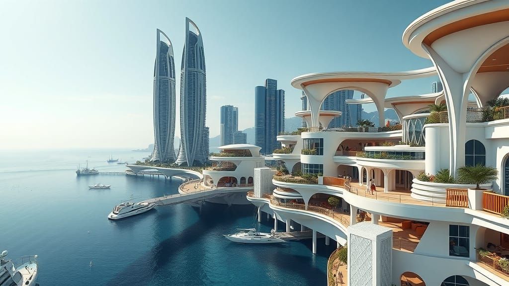 Aegean-Inspired Sci-Fi Cityscape: Greco-Futuristic Innovatio...