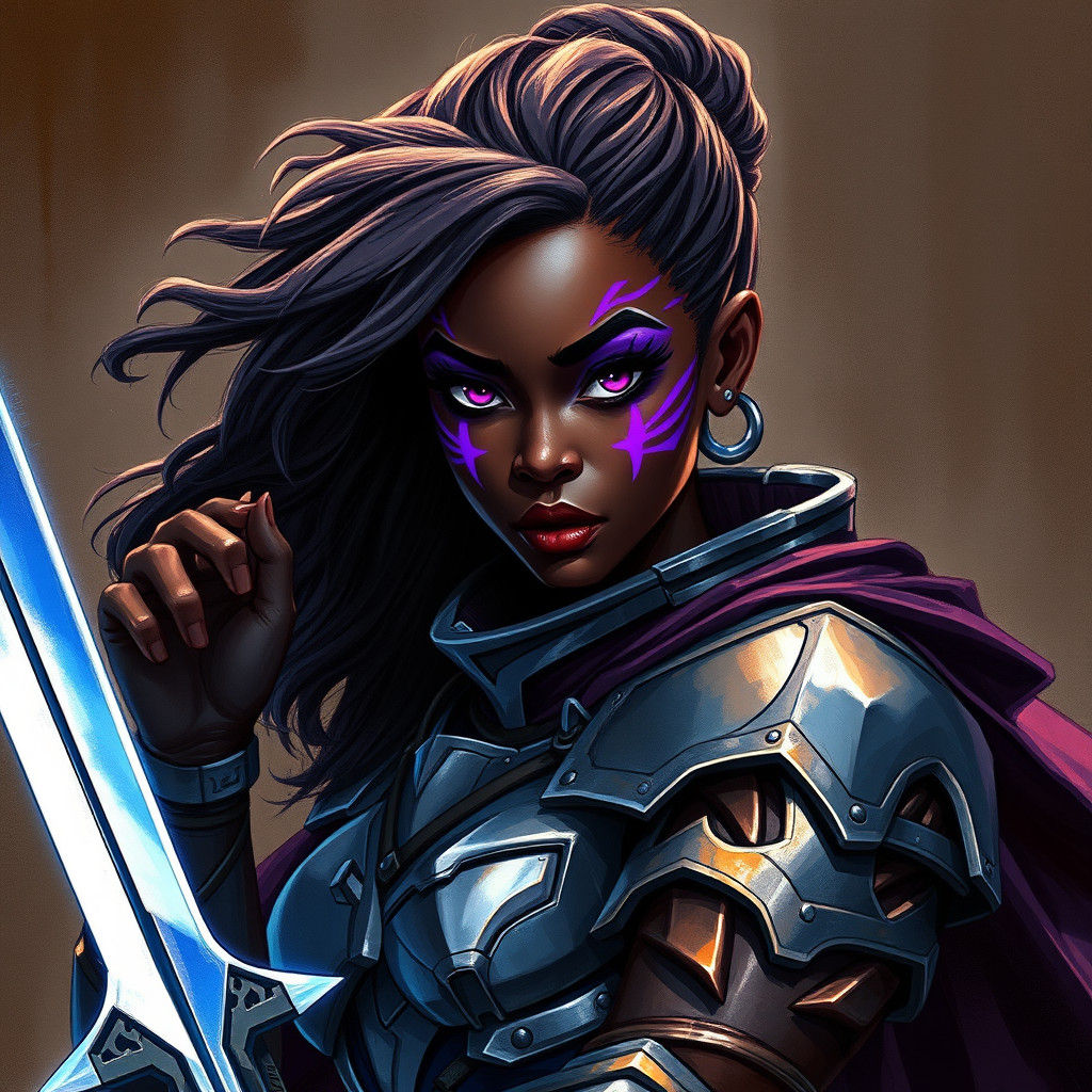 Futuristic Warrior Princess with Glowing Sword