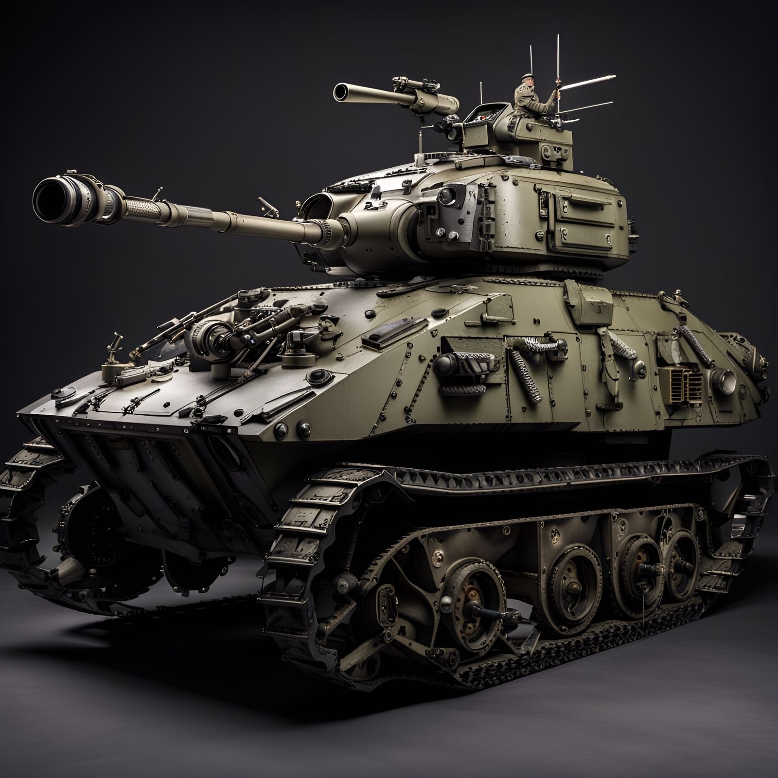 Futuristic Walking Tank with Metal Legs