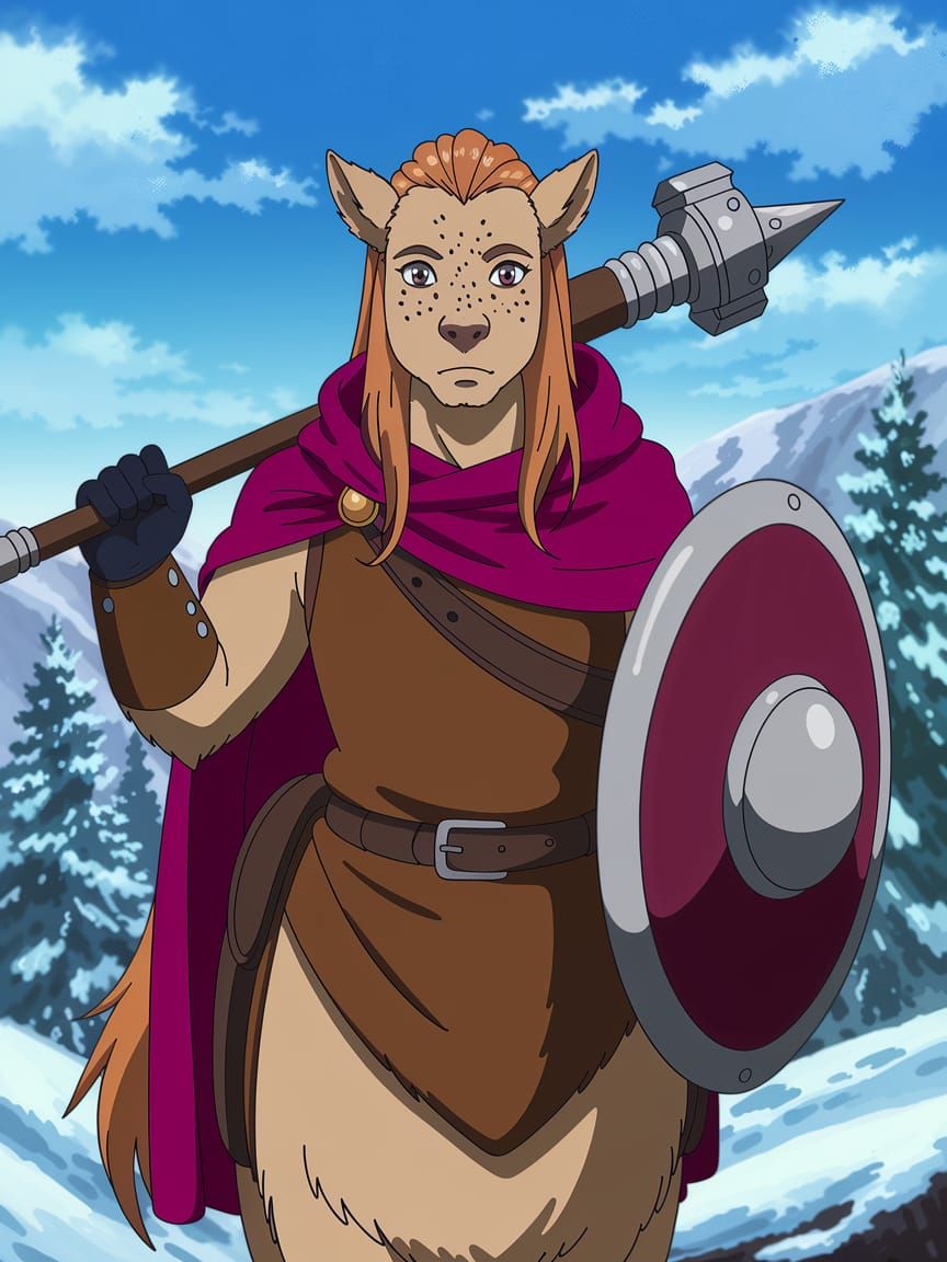 Ginger Haired Centaur with Mace and Shield