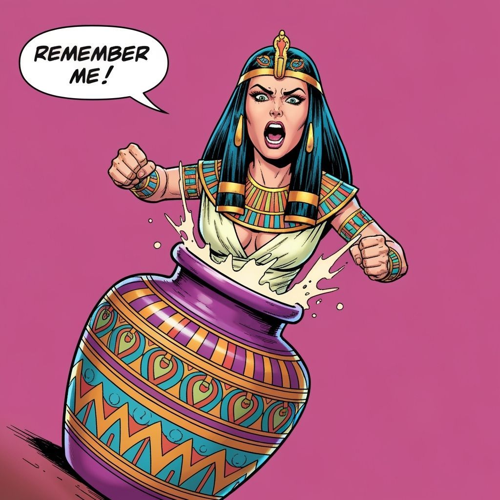 Peseshet Exclaims 'Remember Me' in Comic Book Style