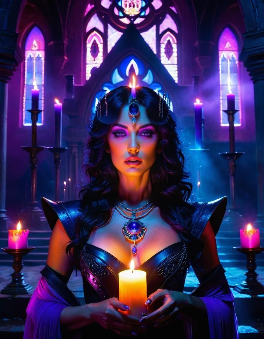 Dogma's Lamia: A Synthwave Oil Painting