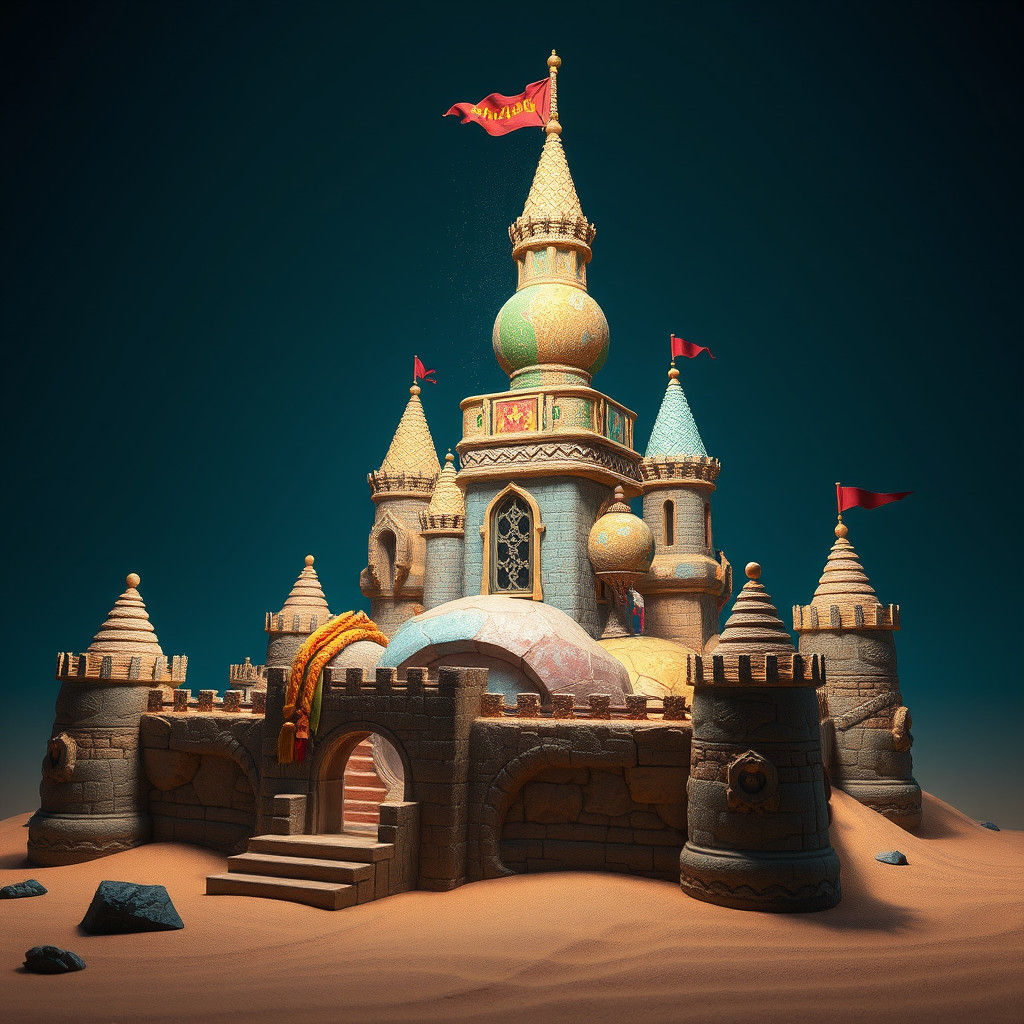 Colorful Stone Sandcastle with a Modern Twist