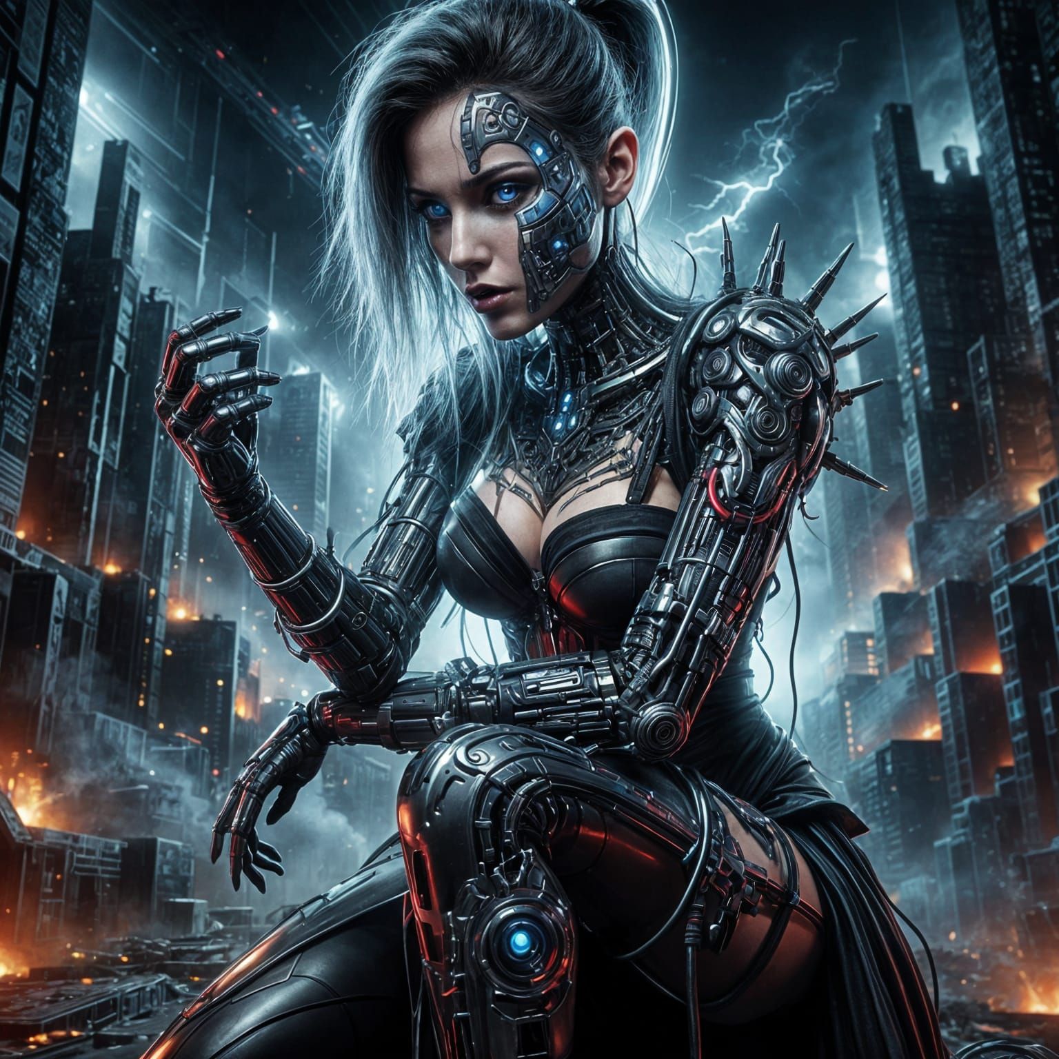 Cyber Gothica: Ominous Futuristic Landscape