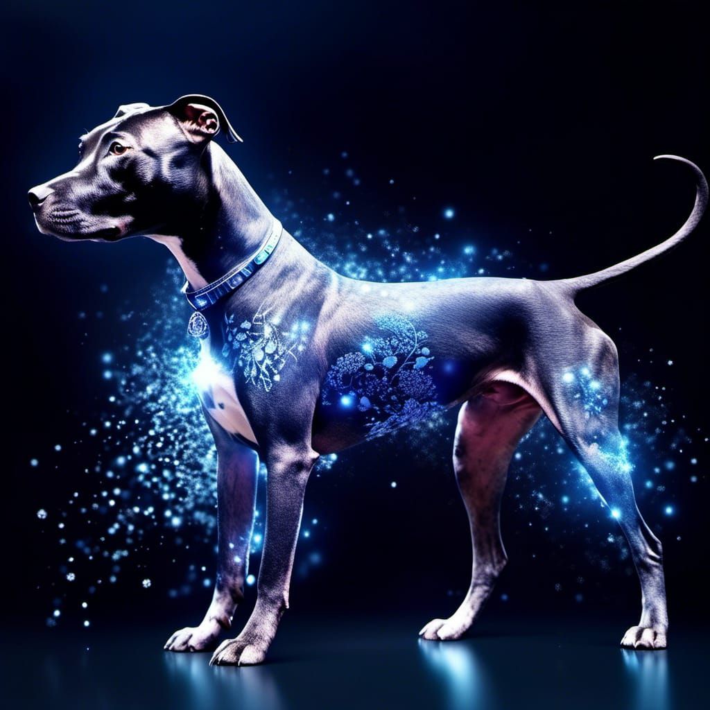 Glowing Translucent Dog in Hyperrealistic Fantasy Art