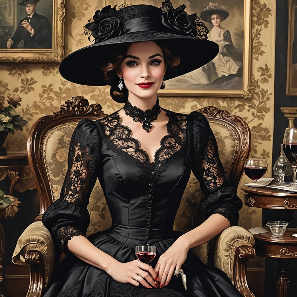 Stylish Lady on Magazine Cover in Pop Art Style