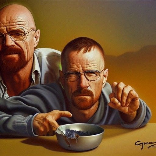 Breaking Bad Character as Oil Painting
