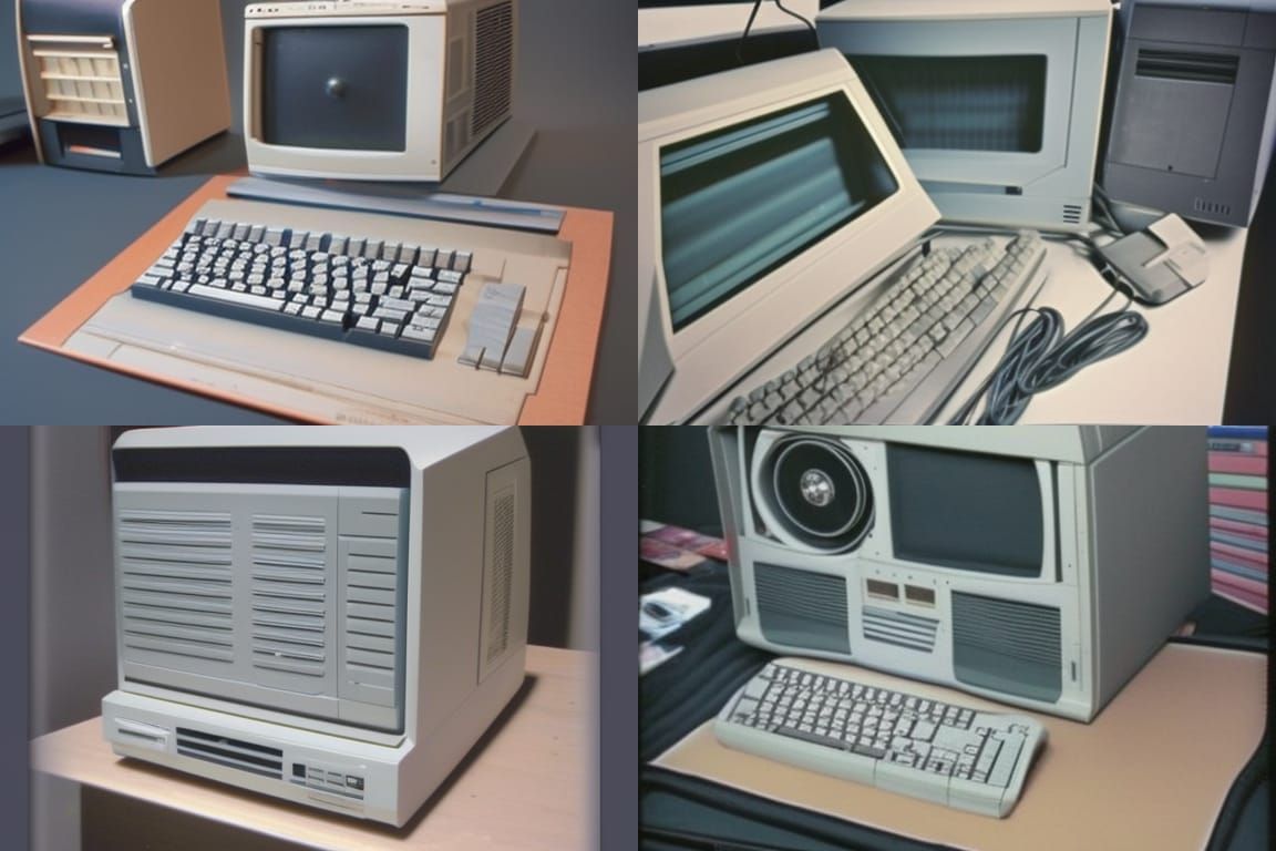 Vintage 1990s Computer Illustration