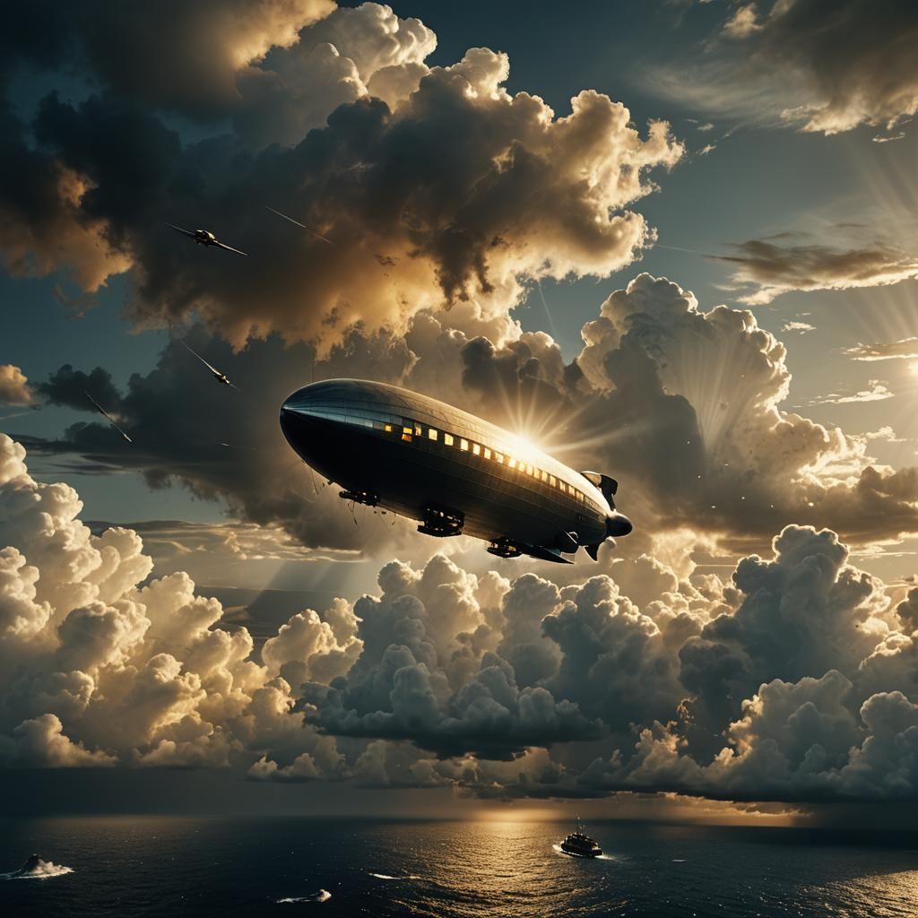 Zeppelin Flies Over Bermuda Triangle in Cinematic Style