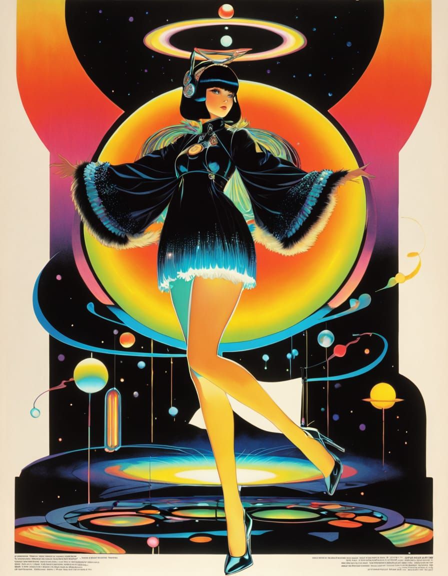 contrasting, early 1970s, starched