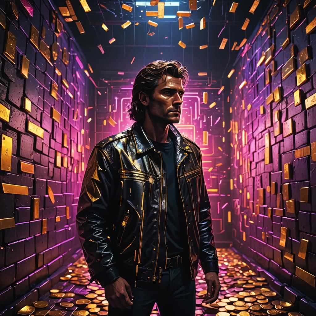 Neon Noir: Man in Cell with Gold