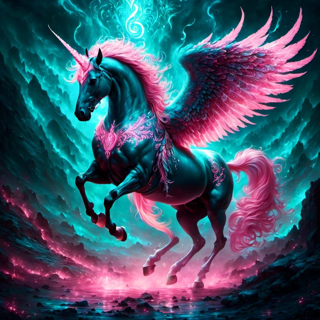 Magical Hybrid Creature with Glowing Runes