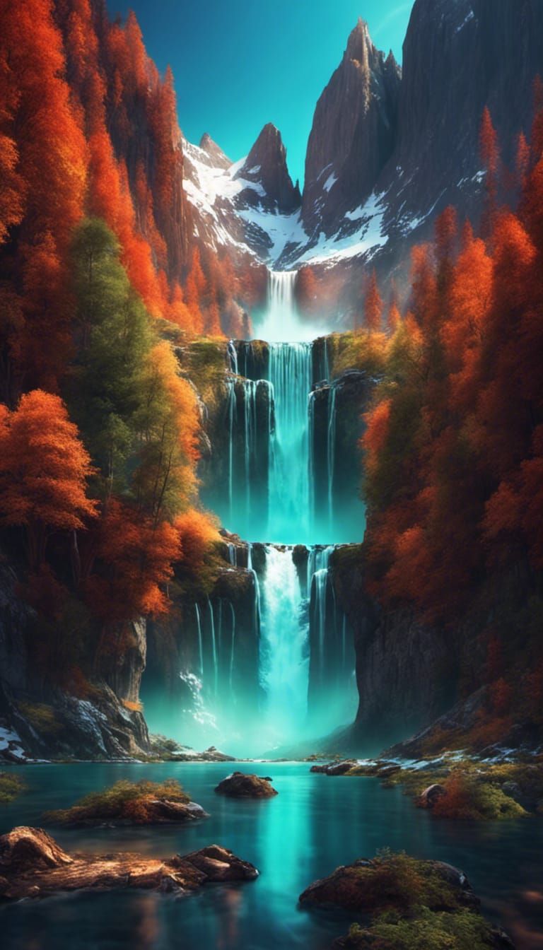 Majestic Valley: Cinematic 3D Mountain Landscape