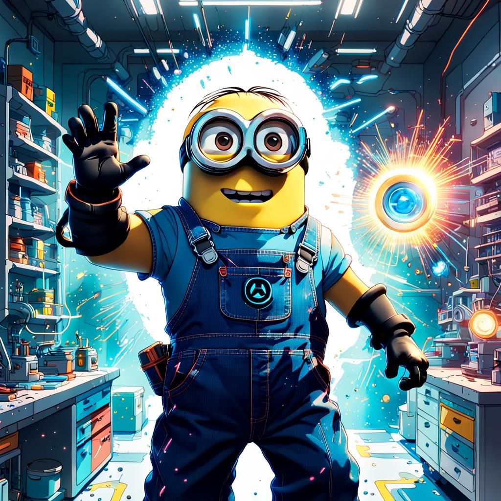 Minion in a Laboratory: Anime Style Illustration