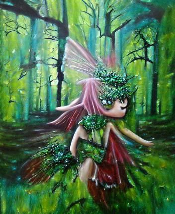 Enchanting Forest Fairy in Acrylic Art