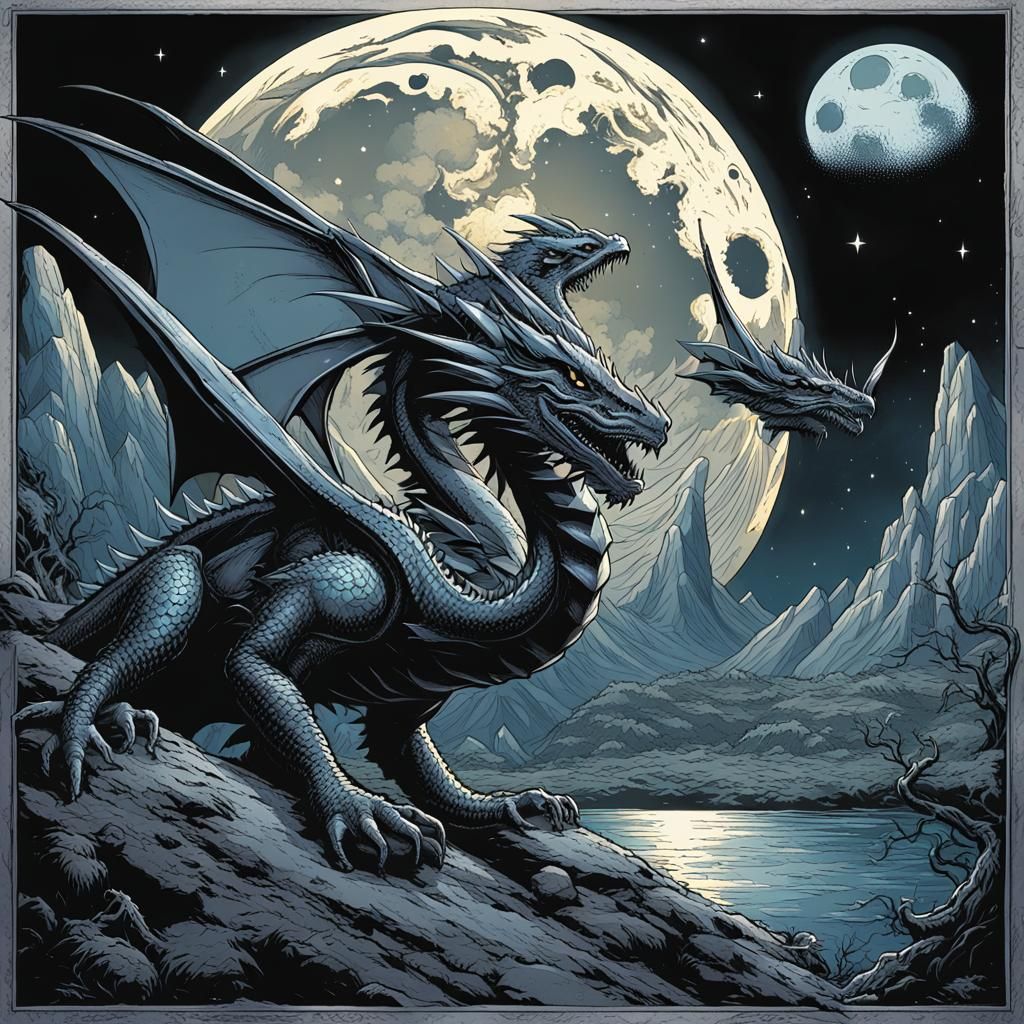 Dragons Soaring Past the Moon, Comic Book Art