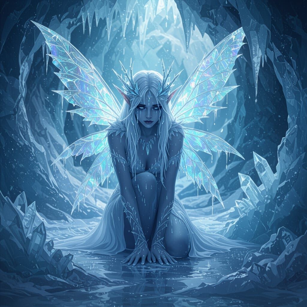Crysalia: Ice Fairy in Twilight Cavern