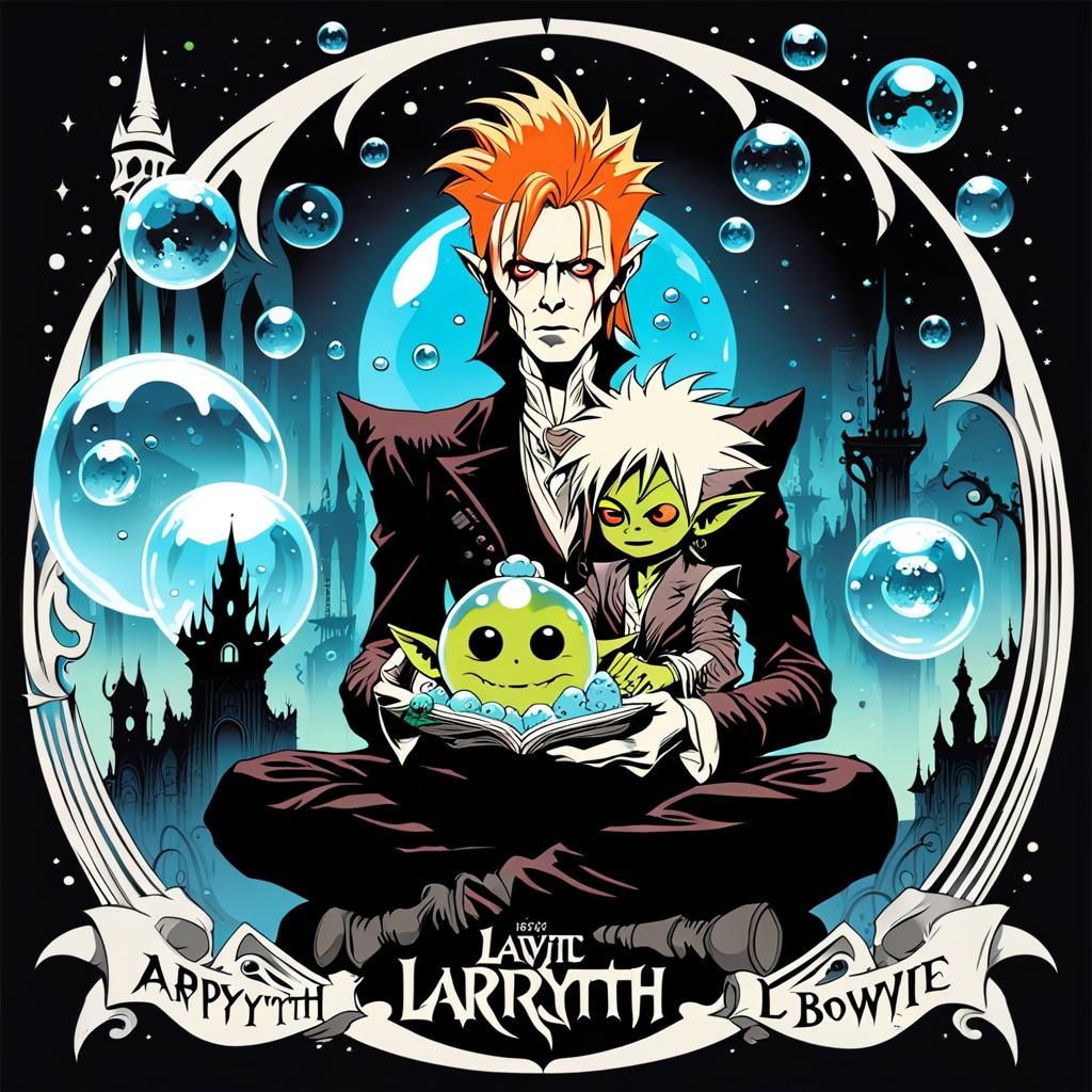 David Bowie as Goblin King: Fantasy Record Cover