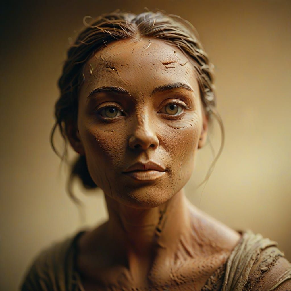 Detailed Clay Figure Portrait with Cinematic Lighting