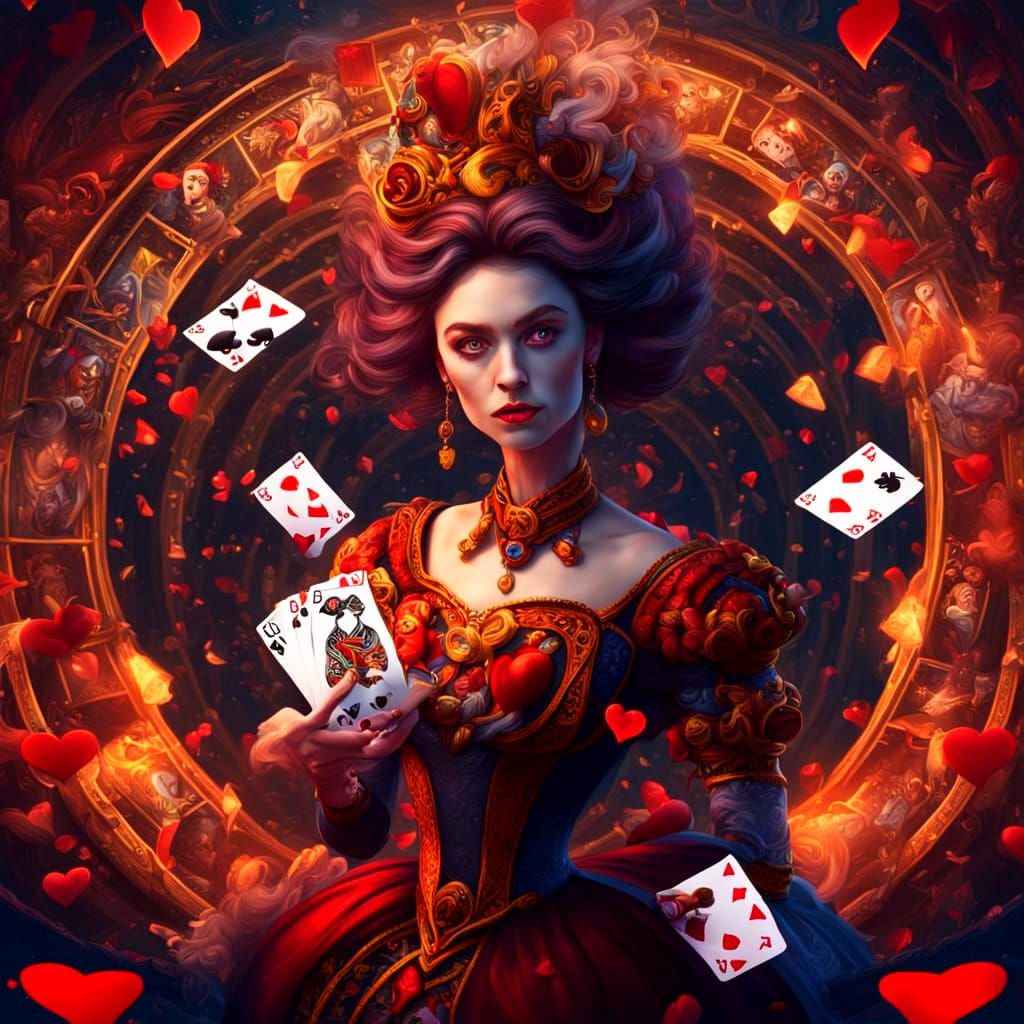 Queen of Hearts Falling Through Time