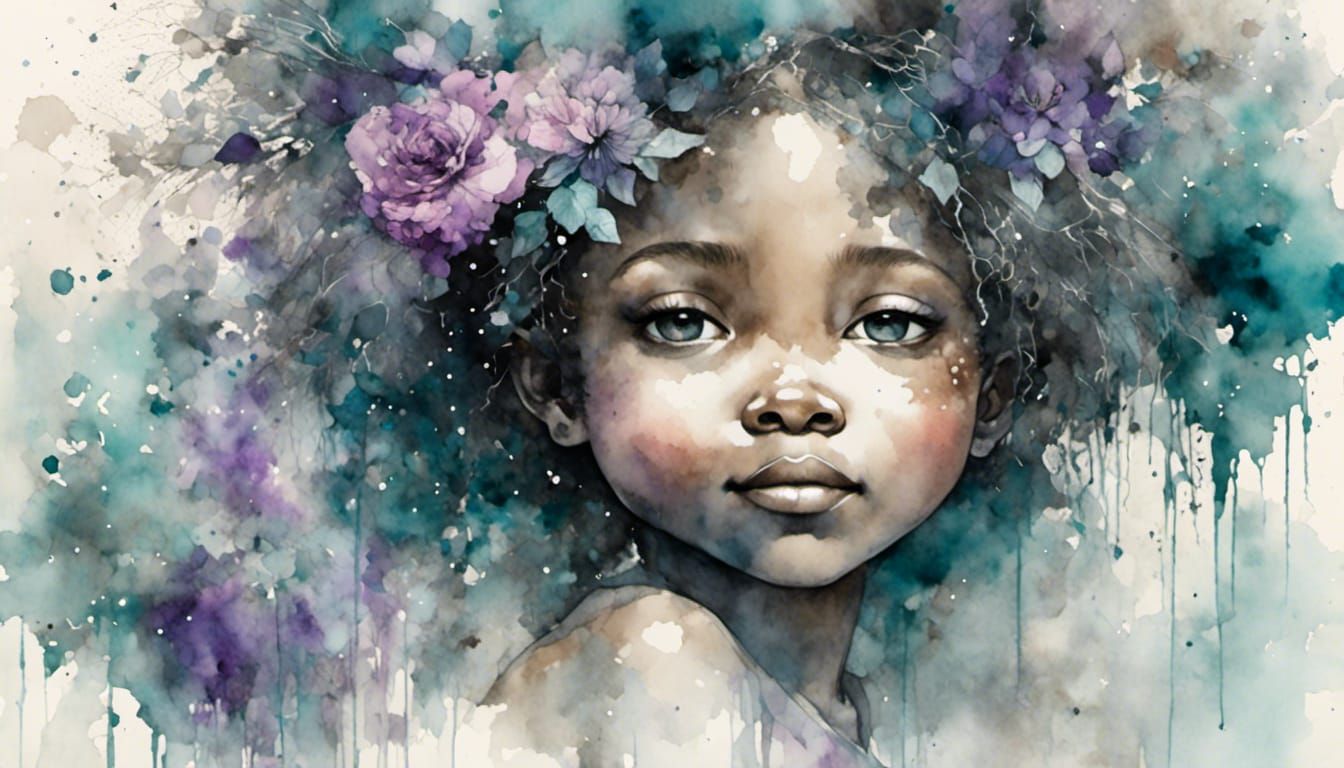 Smiling Fairy Doll Portrait on Starry Night