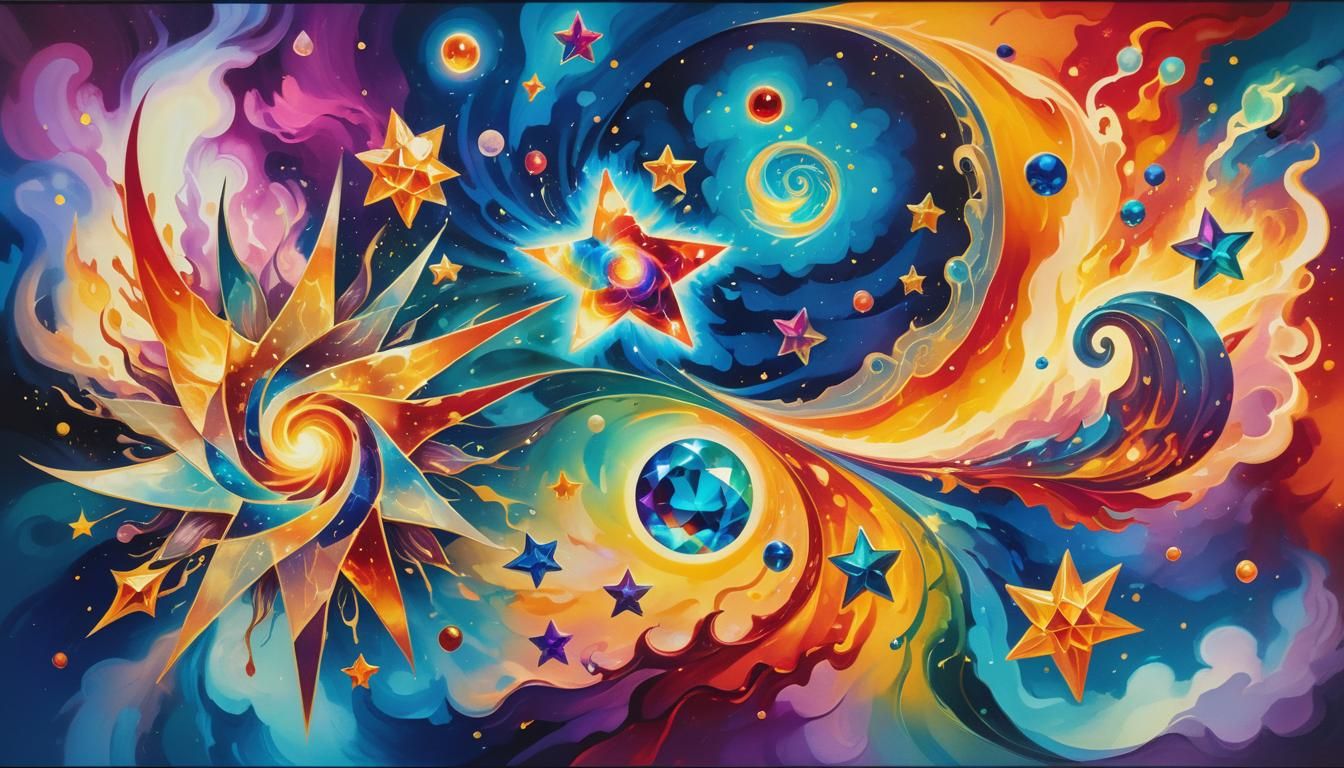 Bioluminescent Gemstone Surrounded by Blazing Flames